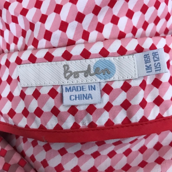 Boden 12R Silky Panel Top Blouse WA632 Geometric - Picture 6 of 8